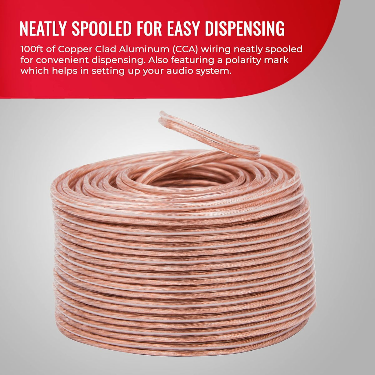 Copper Clad Aluminum 12 Gauge Speaker Wire 100FT E790236