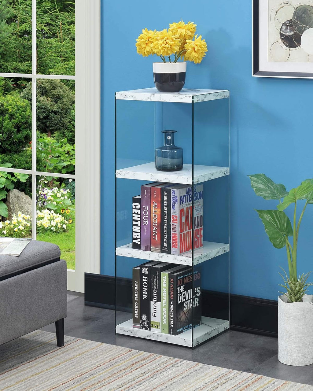 4 Tier Weathered Gray Bookcase V1230