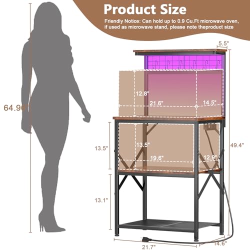 Rustic Brown Bakers Rack with 4 Tier Shelves P5211