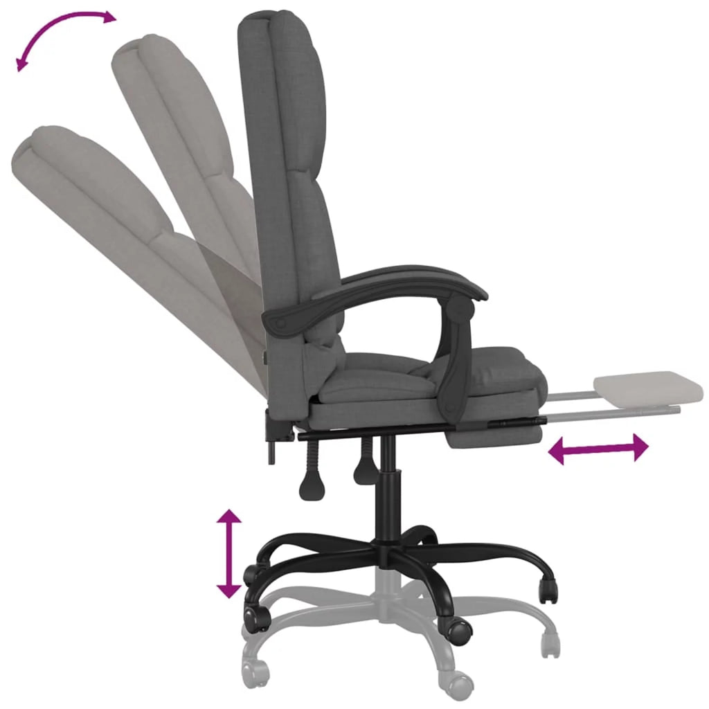 Dark Gray Fabric Massage Reclining Office Chair Z65539