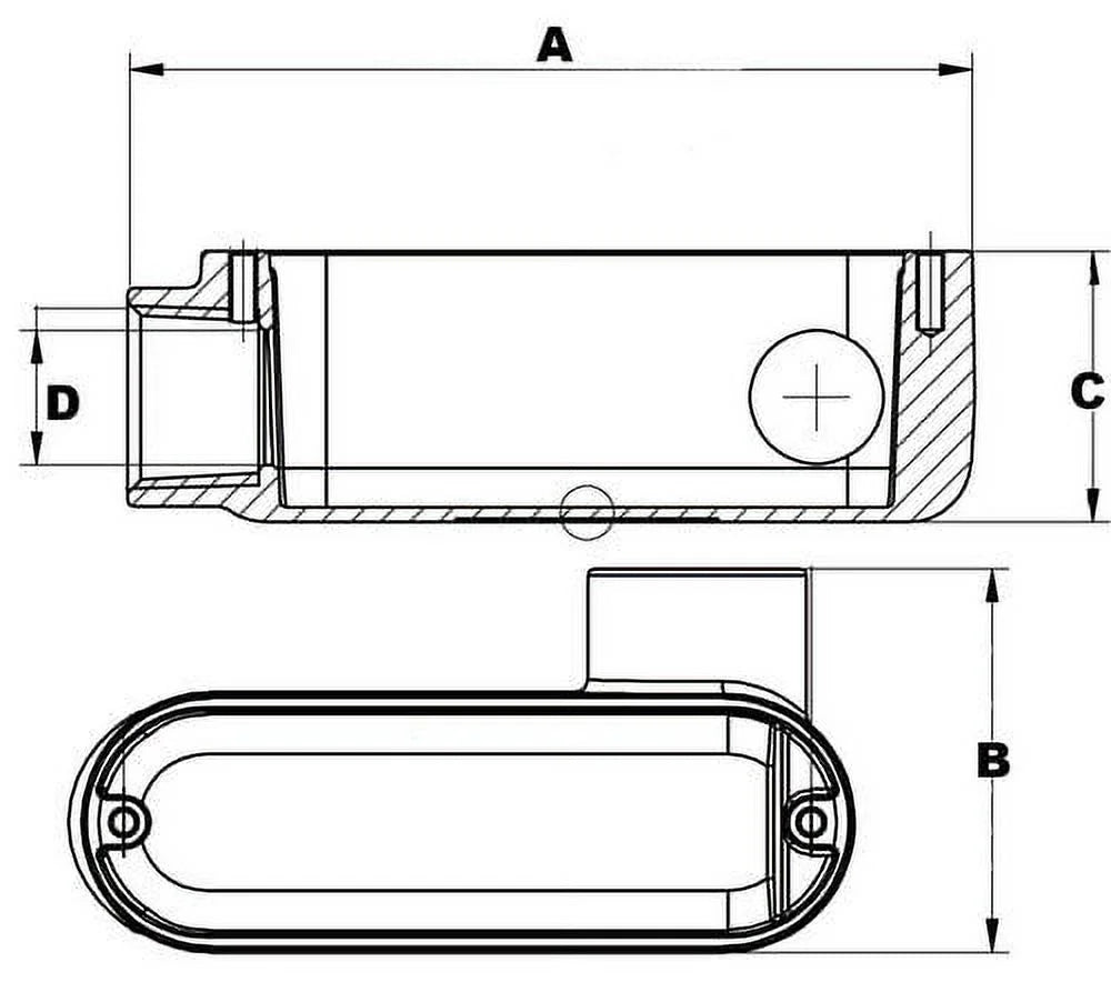 1-1/4" Threaded Aluminum Rigid Conduit Body Type LR with Cover Gasket Y37894