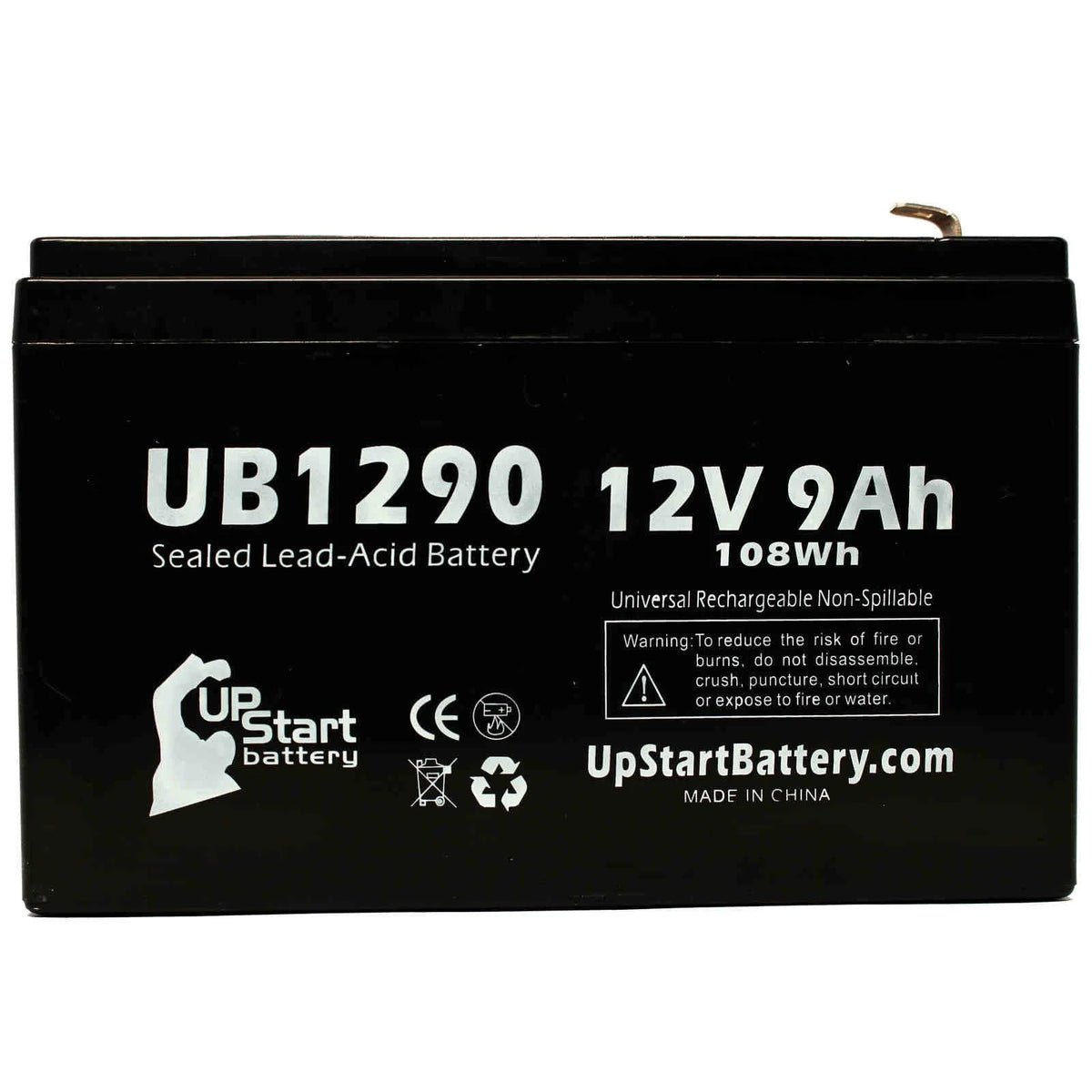 5x Pack Replacement Sealed Lead Acid Battery (12V, 9Ah, 9000mAh, AGM, SLA) with F1 Terminal Adapters S897889
