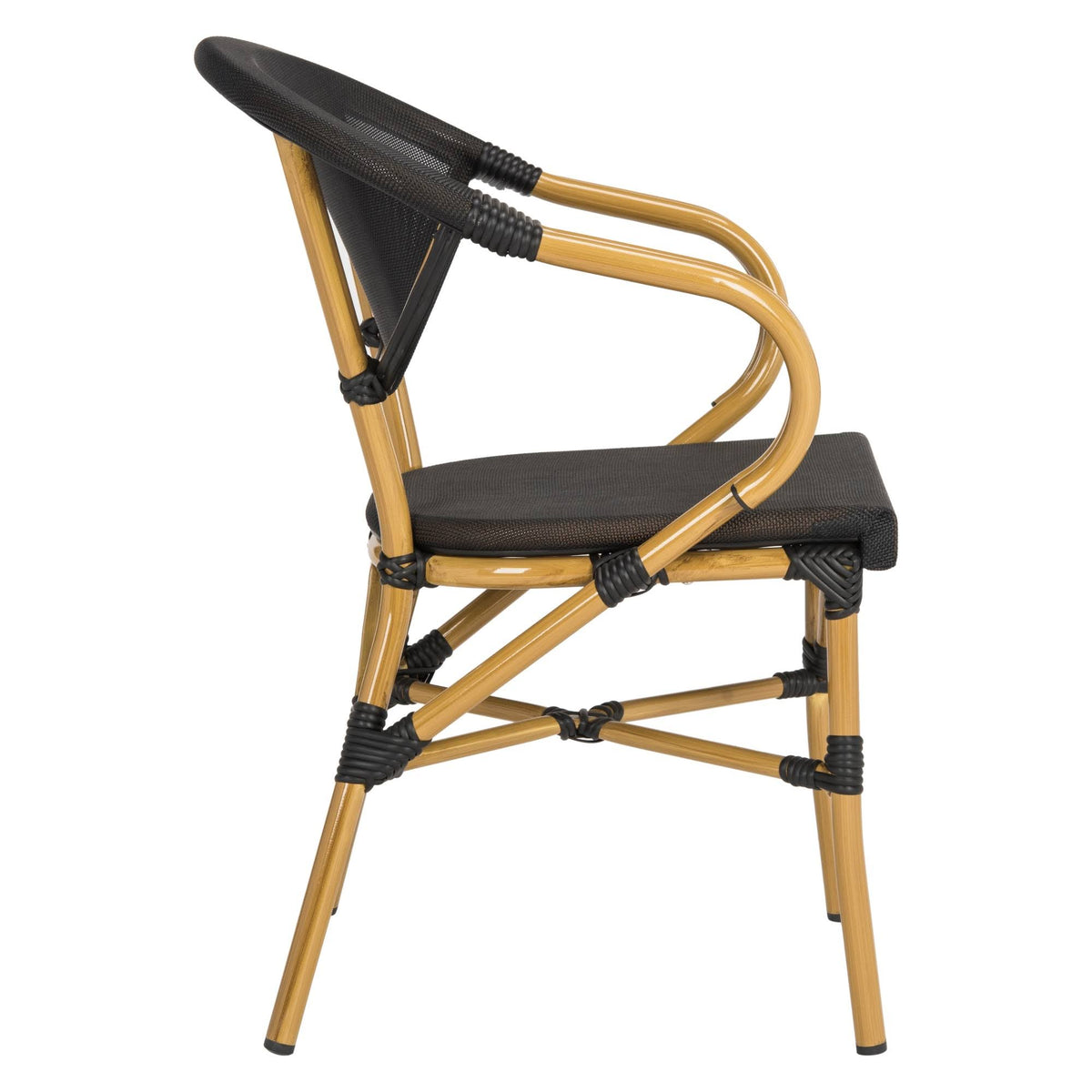Black Stacking Arm Chair Set of 2 D8681