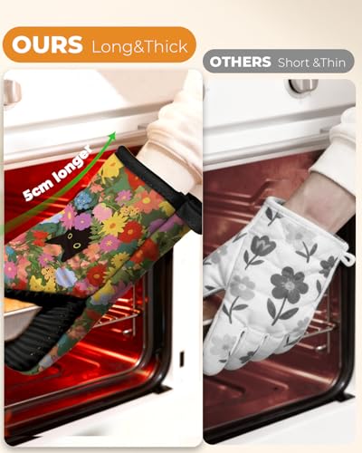 100% Cotton Mini Oven Mitts Set with Silicone Grips U618