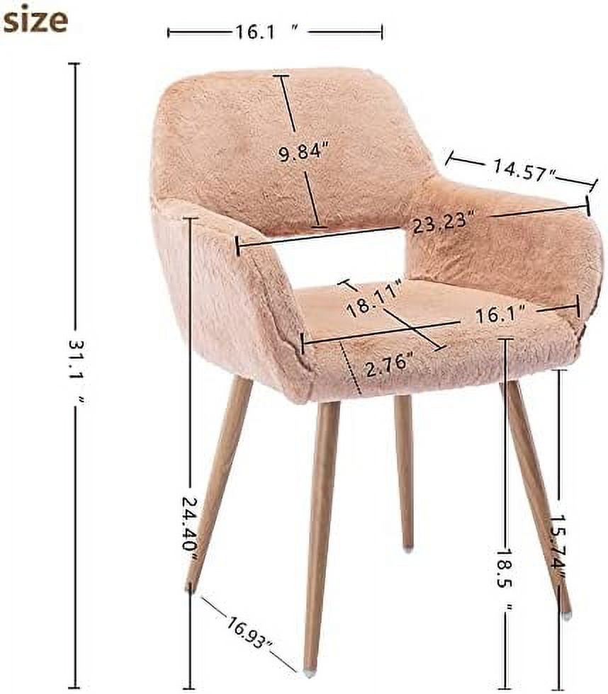 Faux Sherpa Accent Armchair with Metal Legs U5541