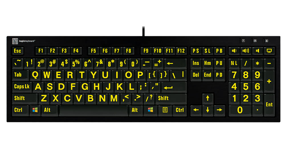 Yellow on Black American English Keyboard G738021