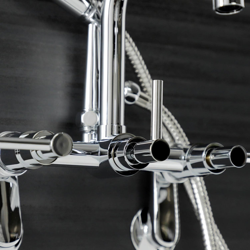 Brushed Nickel Wall Mount Clawfoot Tub Faucet O136