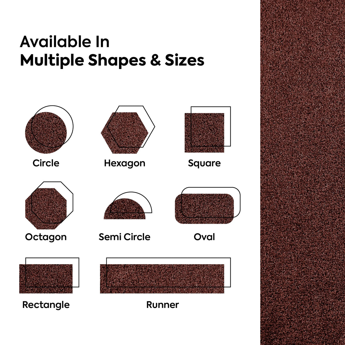 Chocolate Color 2' x 4' Rectangle Rug Set of 20 U65866