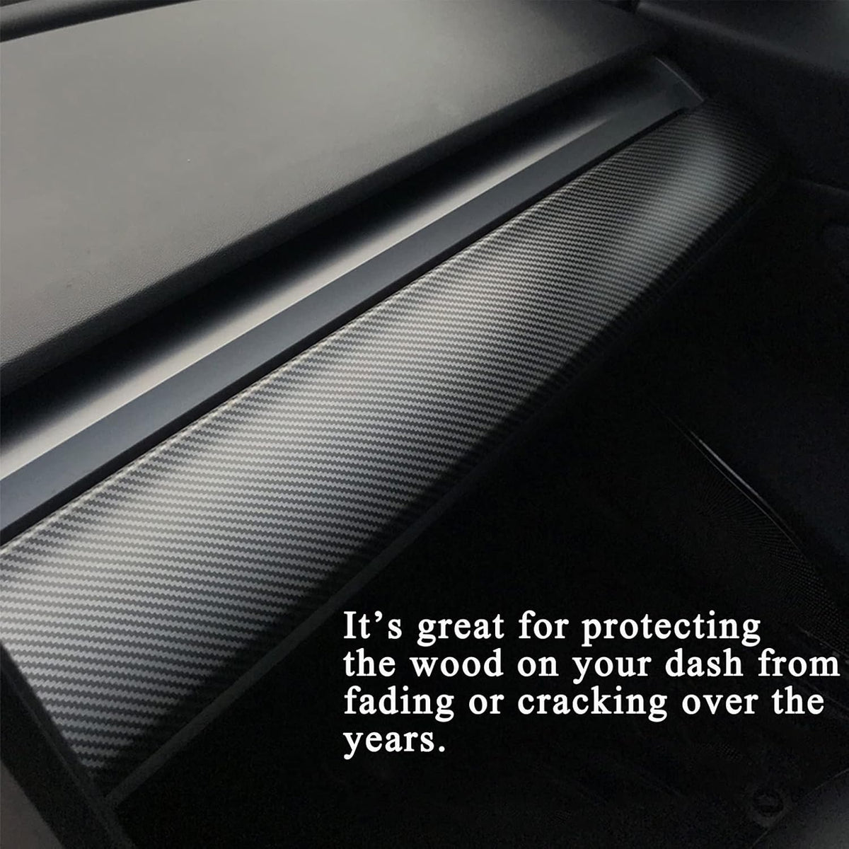 ABS Matte Carbon Fiber Pattern Dash Cover Wrap Pack of 2 C445048