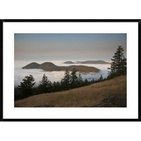 Entrance Mountain and Mount Woolard Emerge from Sea Fog Around Orcas Island, San Juan Islands, Washington Frame D634838