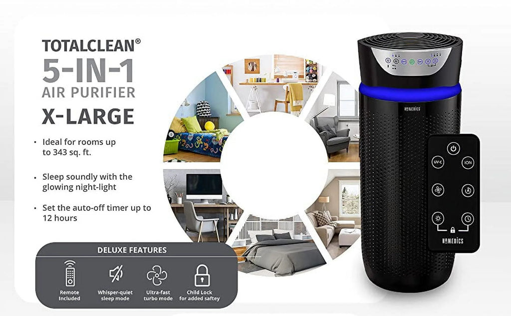 White 5-in-1 HEPA Tower Air Purifier A973803