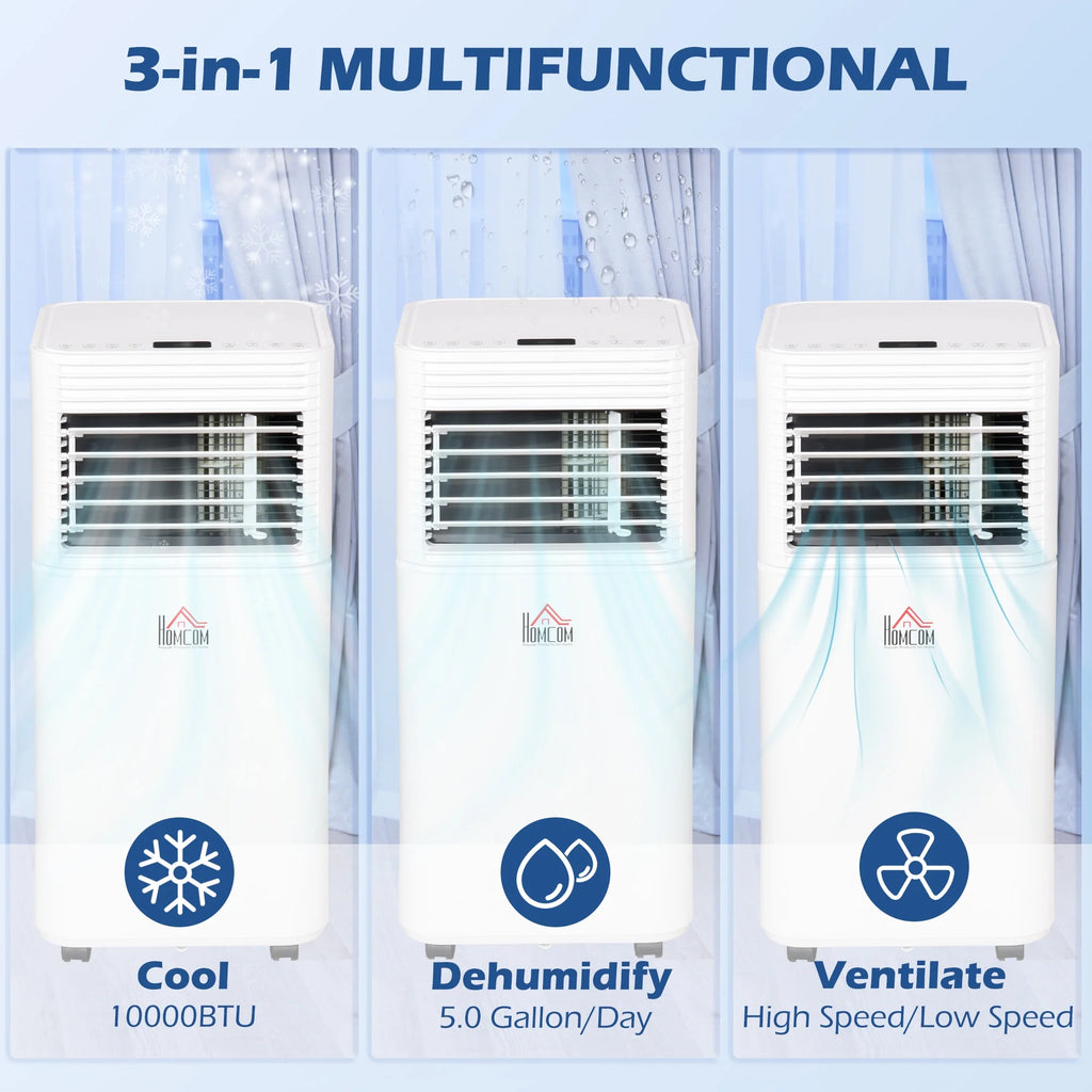10000 BTU Portable Mobile Air Conditioner with Remote Control, White W7364