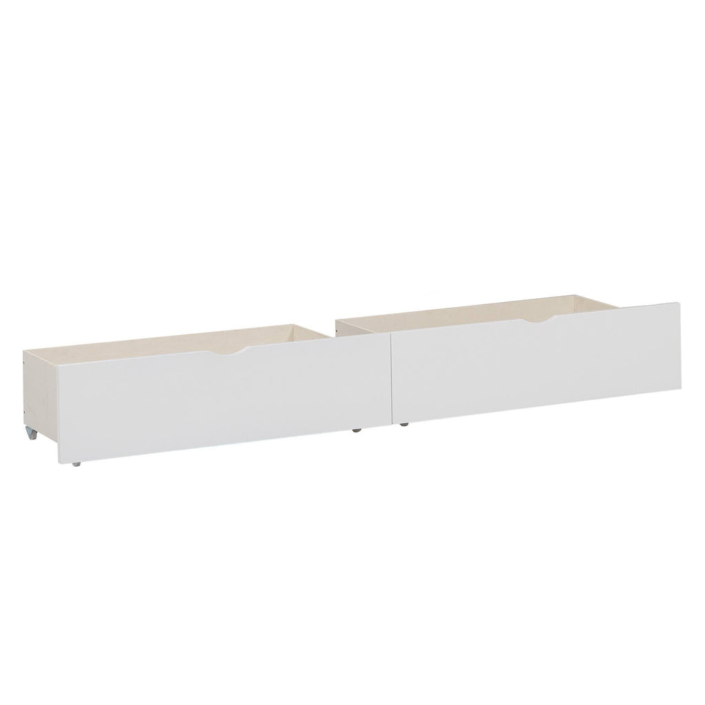 White Wooden Underbed Storage Box with Caster Wheels, Set of 2 F40349