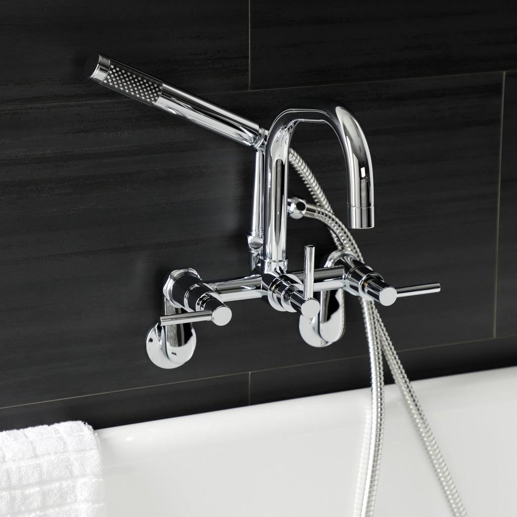 Brushed Nickel Wall Mount Clawfoot Tub Faucet O136