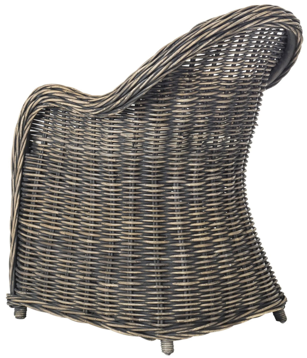 Black Wash Wicker Club Chair D439568