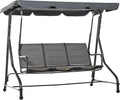 3-Seater Porch Swing Chair with Adjustable Canopy O749