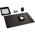 Black Bonded Leather 5-Piece Desk Set U62324