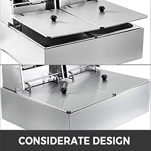 Stainless Steel Electric Deep Fryer with Basket 12.7QT F242587