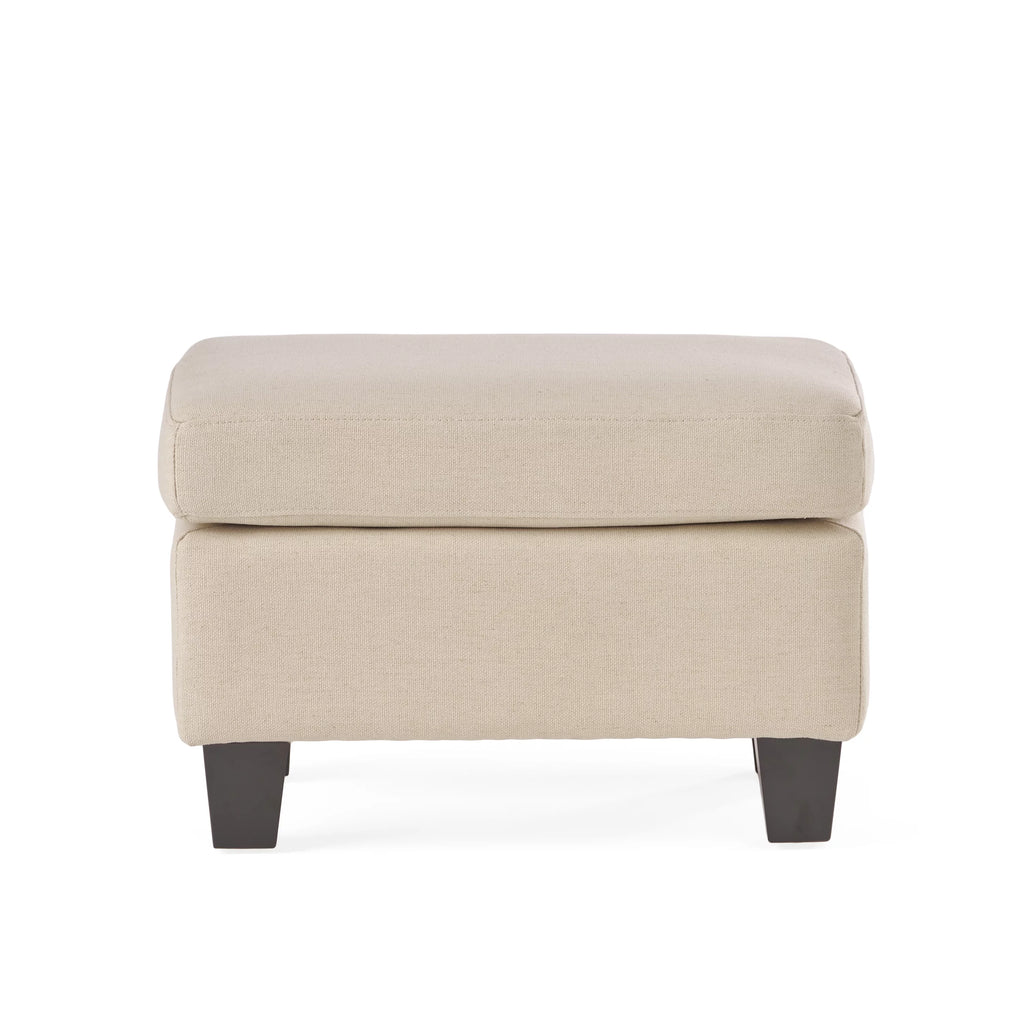Rectangular Linen Fabric Ottoman V494303