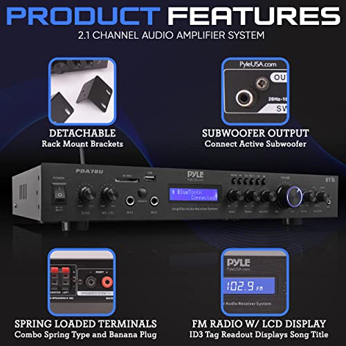 200W 5-Channel Rack Mount Bluetooth Receiver Home Theater Amplifier J664758