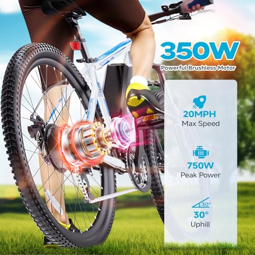350W 26" 21 Speed Electric Bike with Dual Disc Brake S375