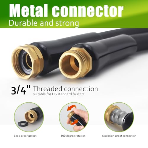 100 ft Flexible Tangle Free Garden Hose with 10 Function Nozzle H176