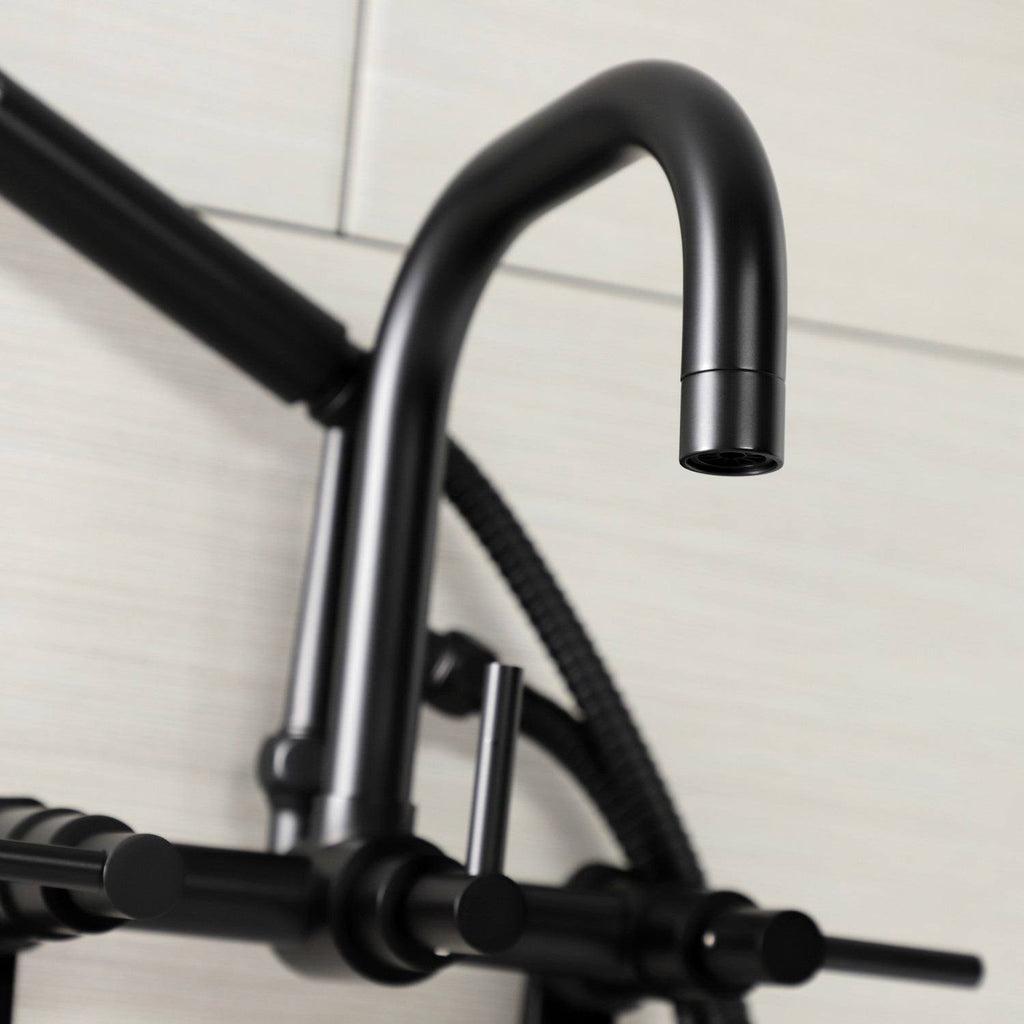Brushed Nickel Wall Mount Clawfoot Tub Faucet O136
