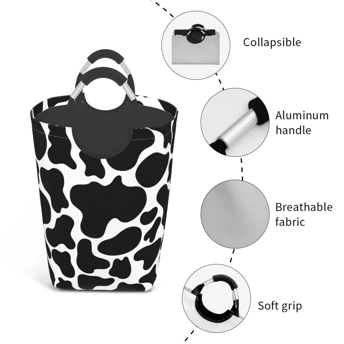 50L Rectangular Laundry Hamper with Aluminum Handles P516