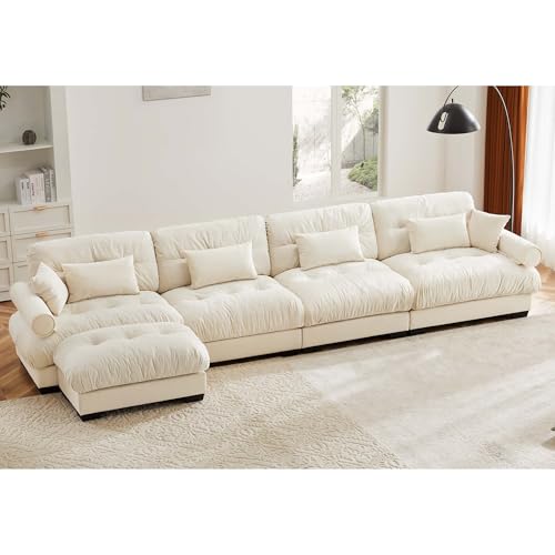130" Modular Sectional Sofa with Movable Ottoman K266