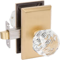 Crystal Satin Brass Privacy Door Knob in Gold Y61681