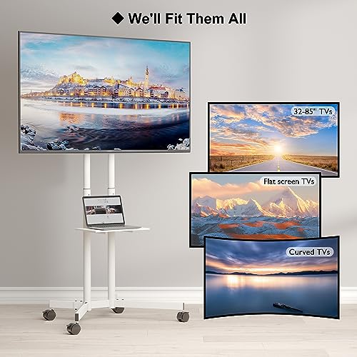 Black Mobile TV Stand with Locking Wheels E451