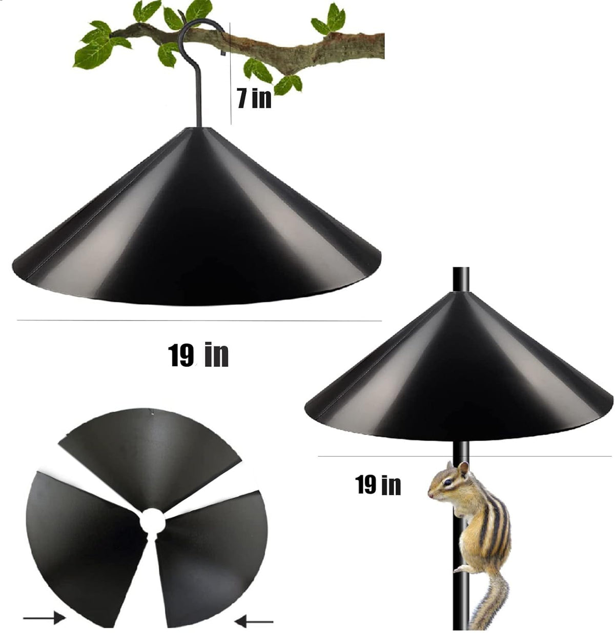 19 Inch Squirrel Proof Baffle for Bird Feeder Pole U234