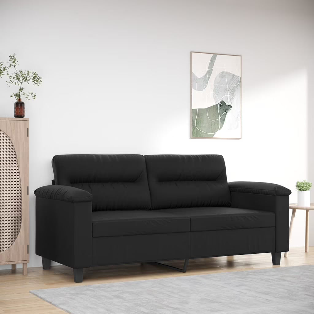 Black Faux Leather 2-Seater Sofa A528263
