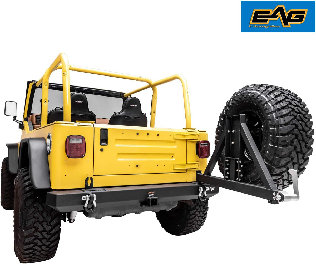 Front Bumper with LED Lights and Rear Bumper with Tire Carrier Combo B7183