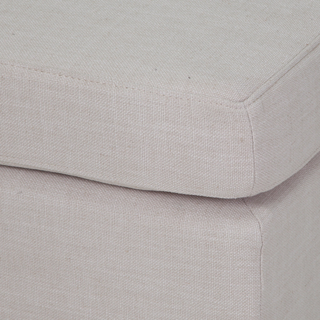Rectangular Linen Fabric Ottoman V494303