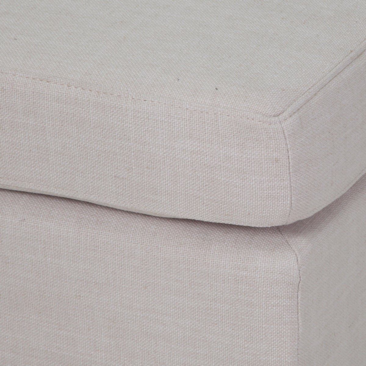 Rectangular Linen Fabric Ottoman V494303