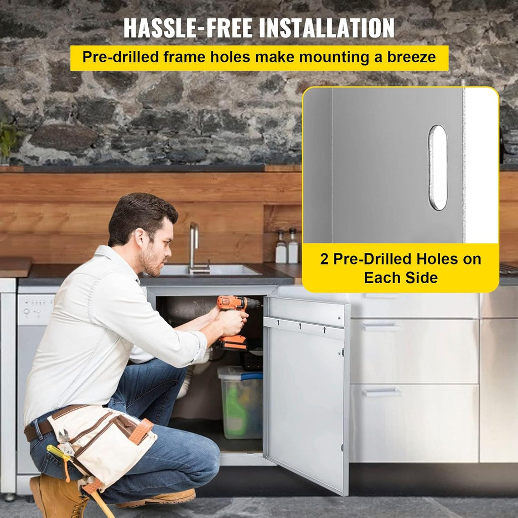 18W x 20H Inch Stainless Steel BBQ Access Door W19156