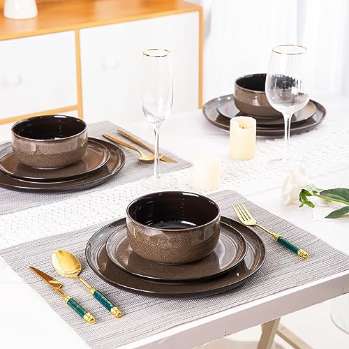 Green 18PCS Ceramic Dinnerware Set T83393