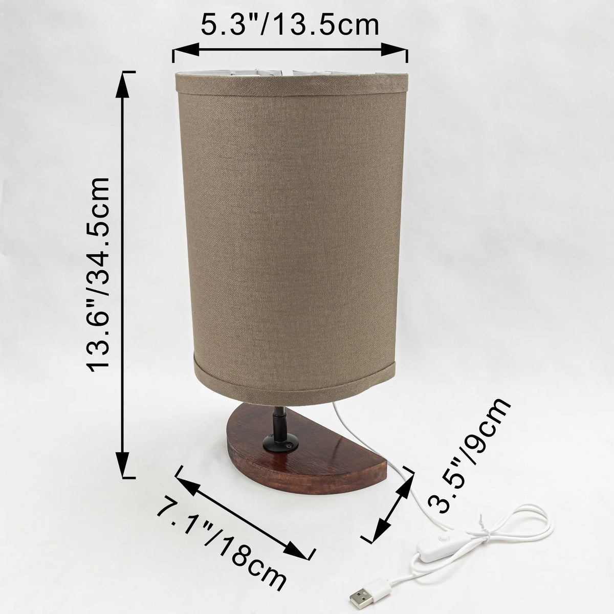 Half Shade Table Lamps with Fabric Lamp Shade J505