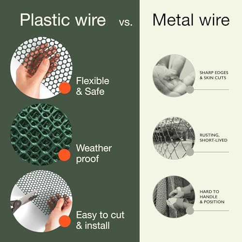 Green Plastic Wire Mesh Fence 15.7IN x 10FT Roll V464118