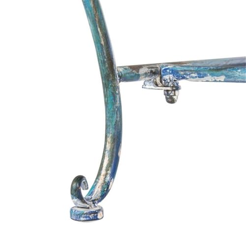 Antique Blue Wrought Iron 46-inch Garden Bench I7995
