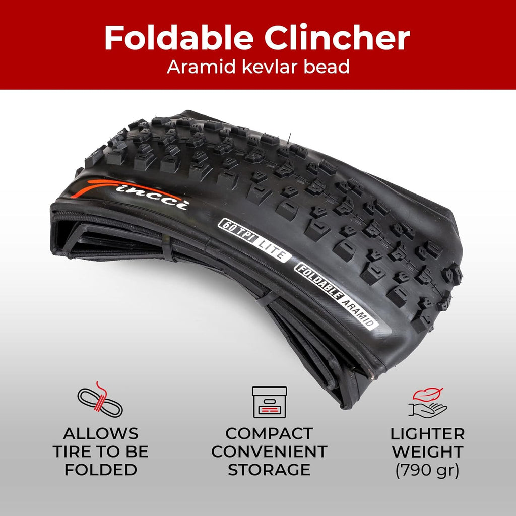 Pair 27.5 x 2.25 Inch Foldable 60 TPI All Mountain Enduro Tires with Nylon Protection X9301