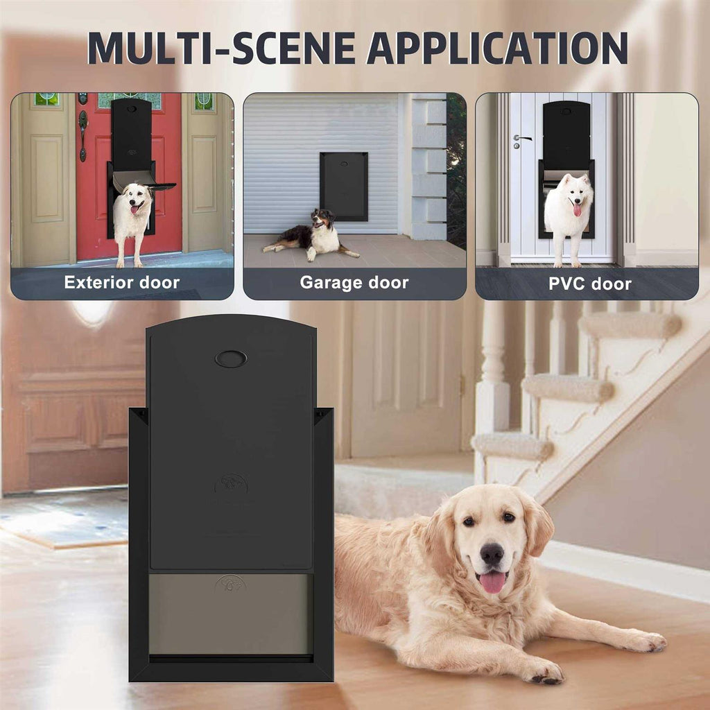 Weatherproof Dog Door with Double Flap and Sliding Lock Panel I3588