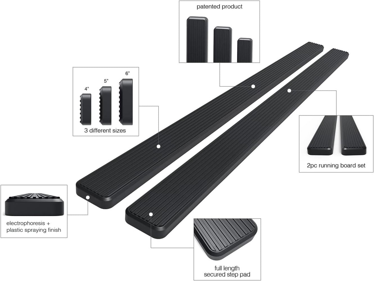 4in Black Running Boards A98752