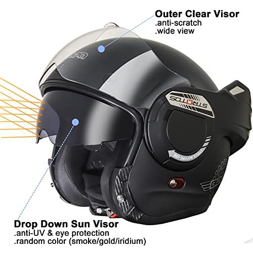 Full Face Motorcycle Helmet with Anti-Fog Dual Visors B732776