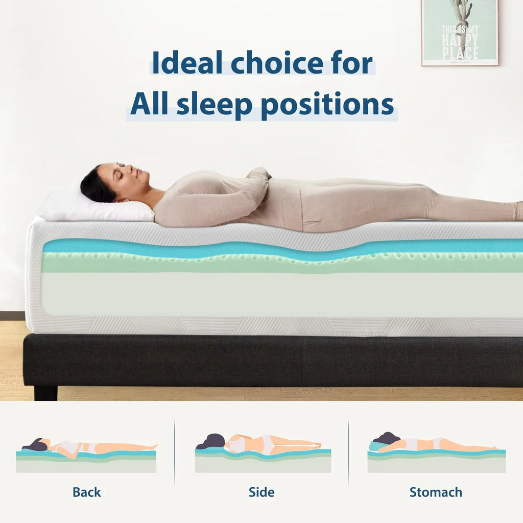 Queen 10 Inch Cooling Gel Memory Foam Mattress L268644