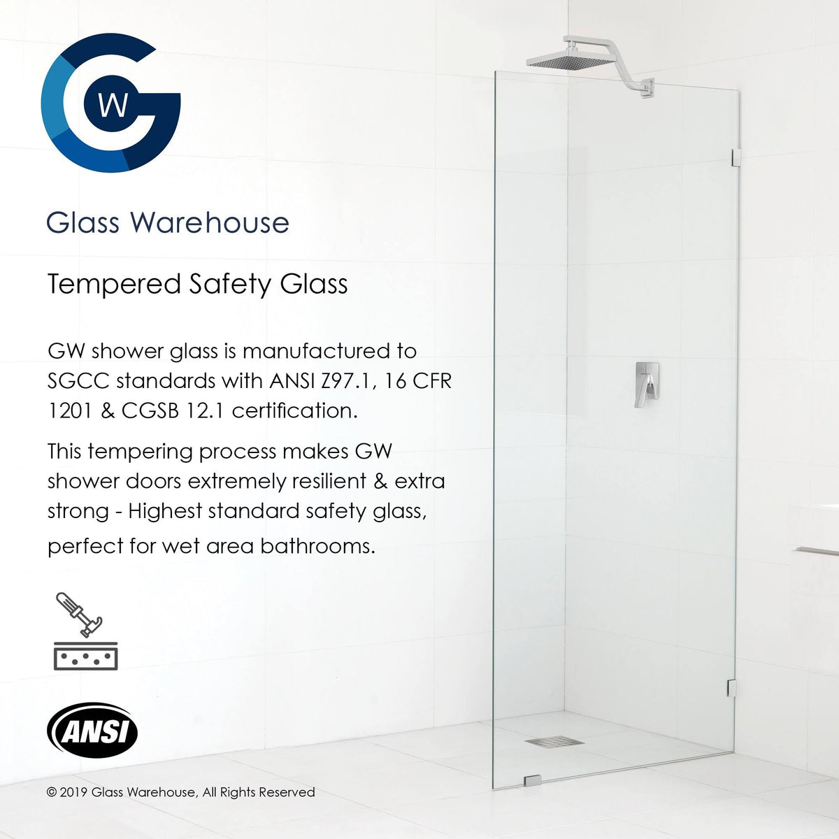 78x22 Frameless Shower Door Oil Rubbed Bronze M22274