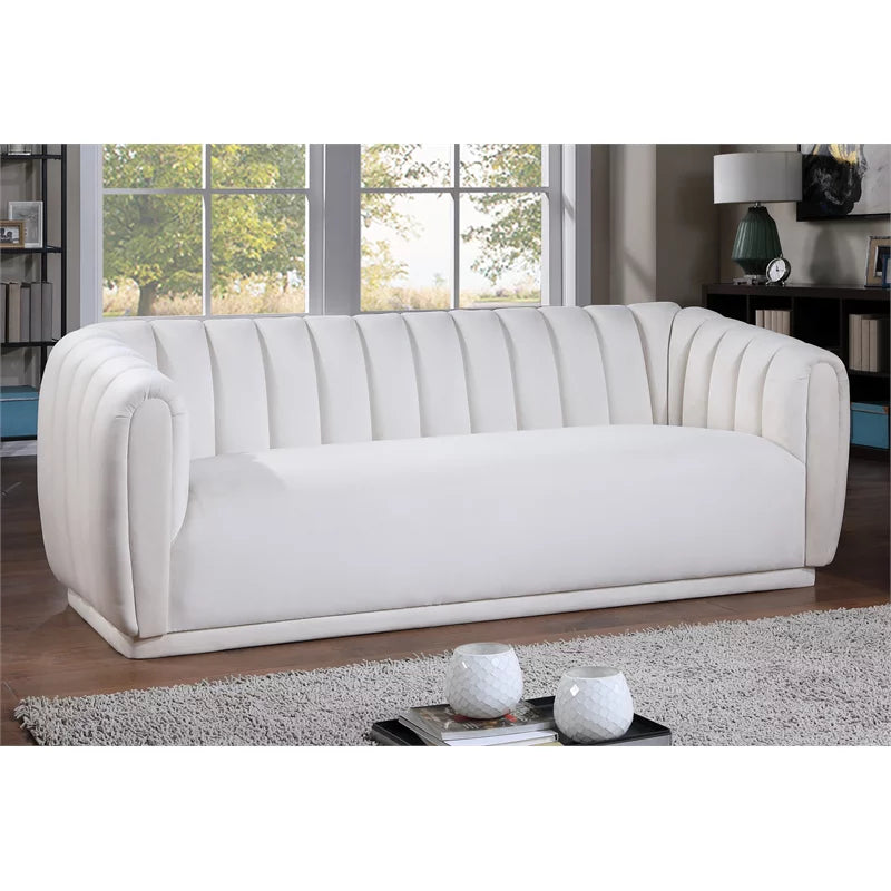 Cream Velvet Wood Sofa M45875