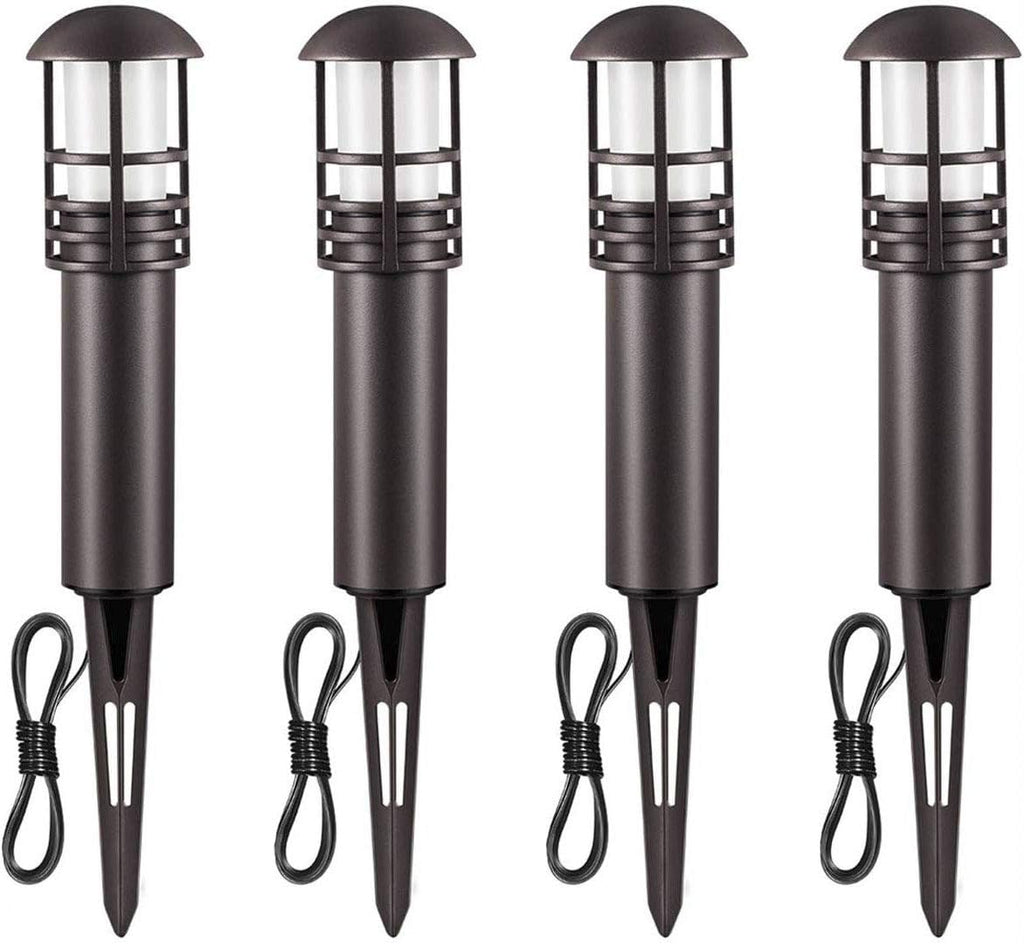 12V 3W 3000K Waterproof Aluminum Landscape Lights 4-Pack N540311