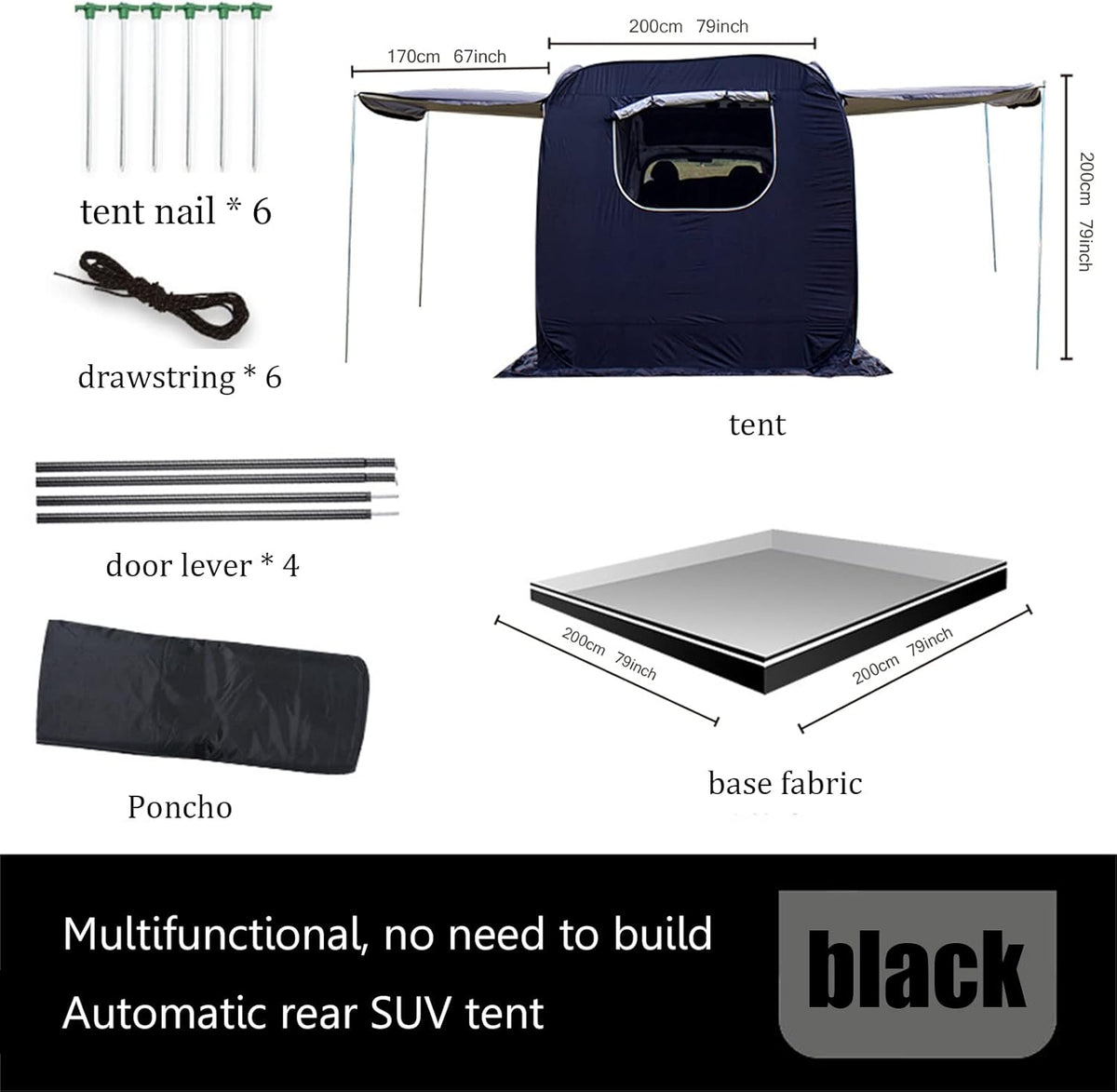 Pop-up SUV Tent with Rainfly and Floor J934647